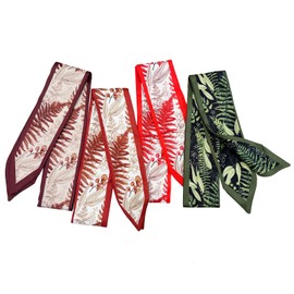 4pcs Purse Scarf Fashion Handbag Handle Ribbon Lightweight Scarf Head Hair Ribbon Skinny Scarf For Women