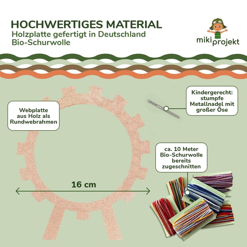 mikiprojekt® Round Loom for Children from 6 Years with Simple