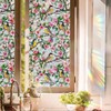 Runtoo Window Privacy Film Rainbow Bird on Tree Branch Flowers
