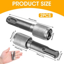SDS-Plus Adaptor 6.35 mm (1/4 Inch) Hexagonal Shank Drill Holder Converter for Hammer Drills and Hammer Drills, Robust and Versatile, for Demanding Drilling Work Pack of 2