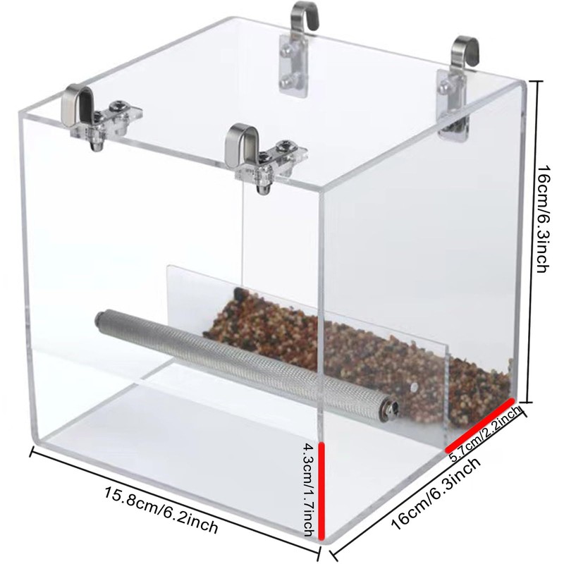 Automatic Acrylic Bird Feeder No Mess Bird Feeder Cage for
