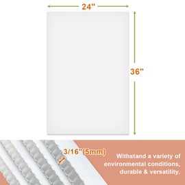 Falling in Art 24x36 Corrugated Plastic Board, 3 Pack Coroplast Plastic Sheet, 3/16 Inch Thick White Double-Sided Blank Poster Board for Indoor and Outdoor Use
