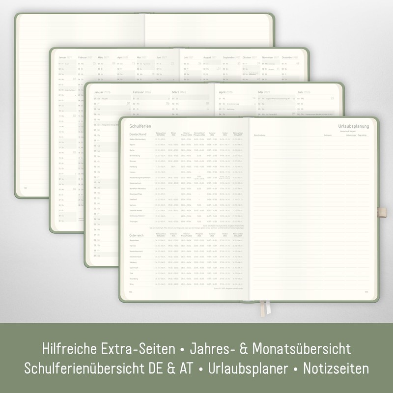 Häfft® Weekly Note Calendar 2026 A4 "Fine Flowers" Book Calendar,