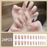 CATKIN 24PCS Long False Nails with Glue Stickers, Press on