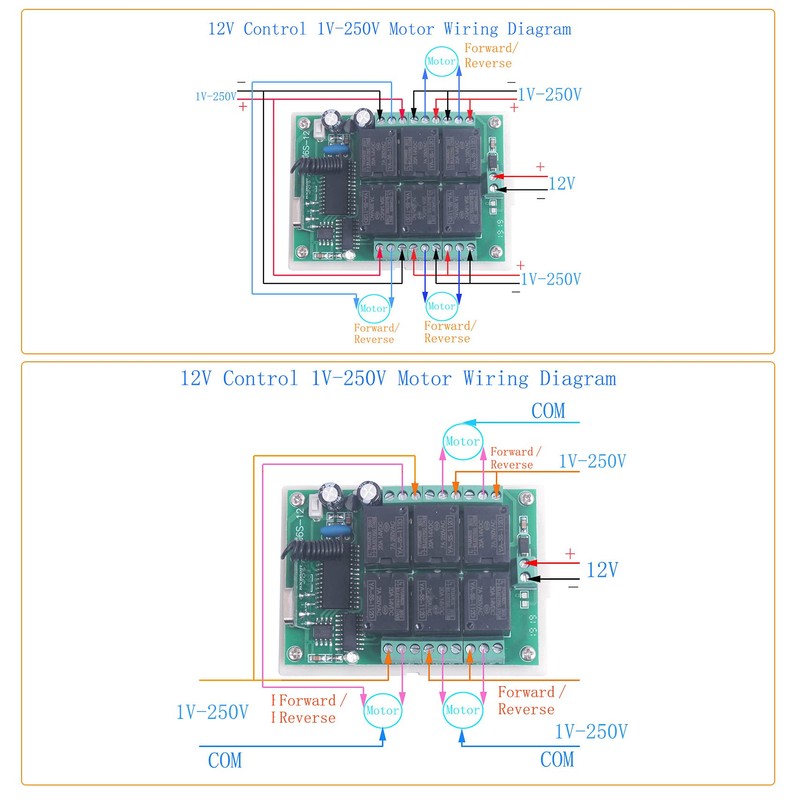 DC 12V 6 Channel Wireless Remote Control Switch 433MHz Transmitter