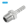 PATIKIL 304 Stainless Steel Barb Hose Fitting, 2 Pack 1/4"