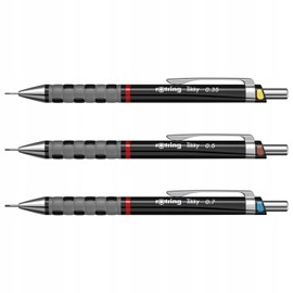 rOtring TIKKY Mechanical Pencil 0.35mm, 0.5mm and 0.7mm HB Lead Black Barrel 3pcs Set x 2