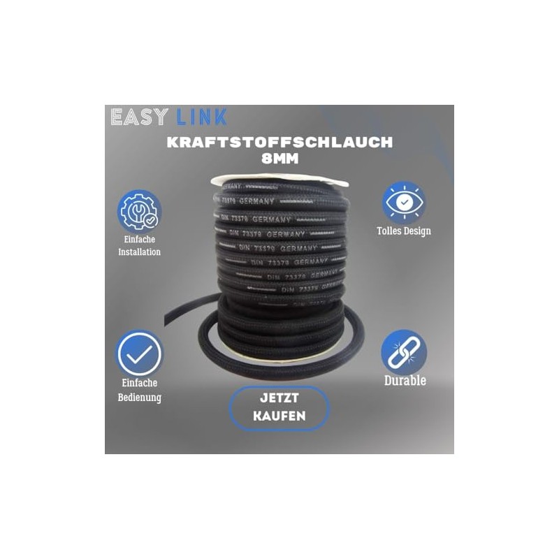 Fuel Hose 8 mm 3 m Petrol Hose Diesel Hose