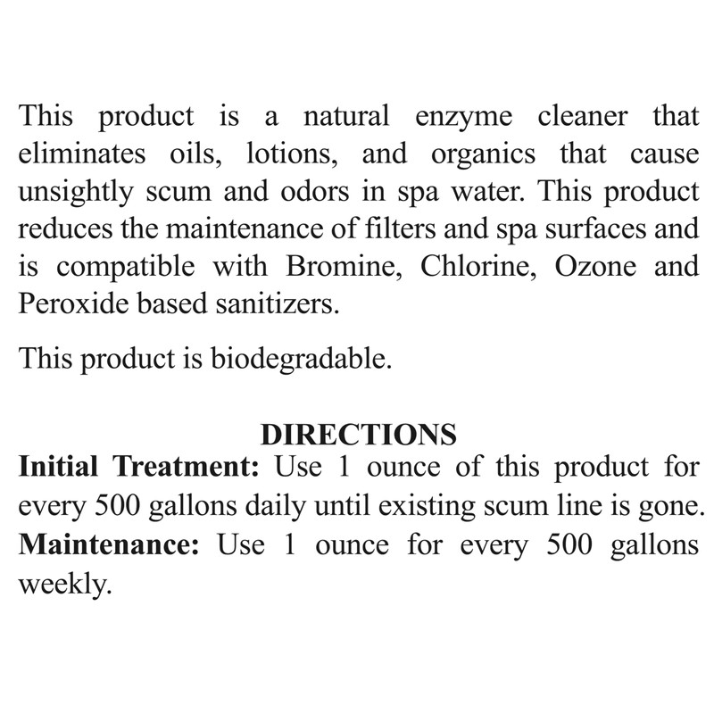 SpaChoice 1-Pint Premium Hot Tub Enzyme Clear, Spa Clarifier Hot