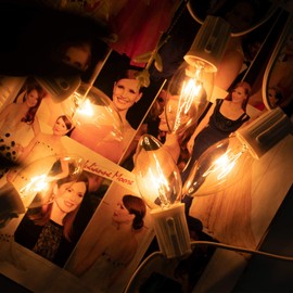 Brightown C9 Bulb Christmas String Lights Outdoor 50ft Vintage Christmas Tree Lights for Indoor Outdoor Roofline Patio Room Holiday Party Backyard Xmas Decoration, White Wire, 50+2 Bulbs