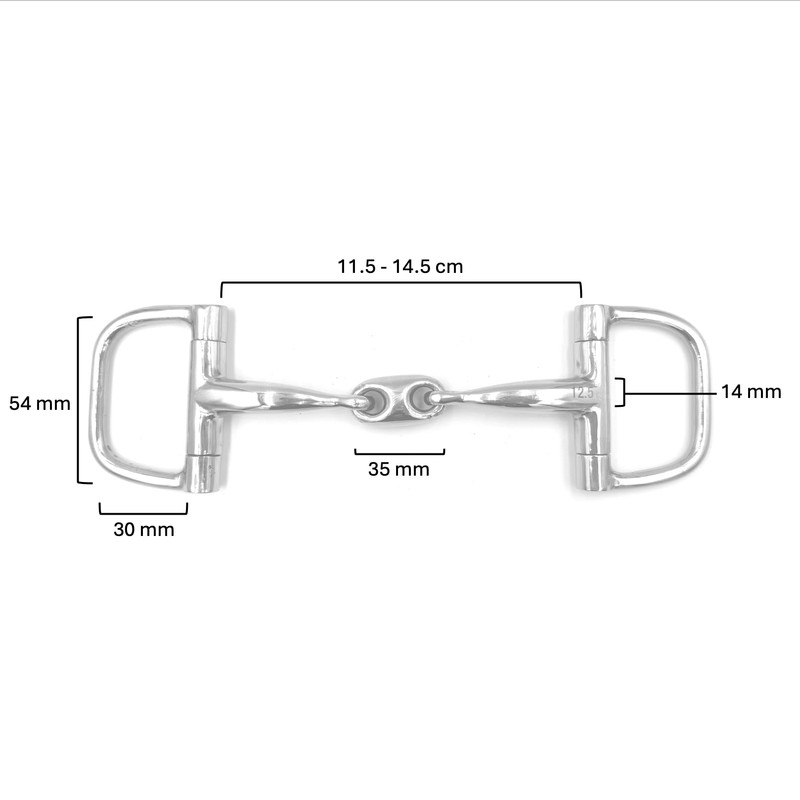 Equine Smile ES0090 ErgoBit D-Ring Snaffle Double Broken Anatomically Shaped
