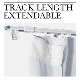 NICETOWN Room Divider Curtain Set with Ceiling Track, Room Darkning Ceiling Track Floor Curtain for Living Room Privacy, Thermal Insulated Drape for Office & Patio, W100 xL84, 1 Panel, Greyish White