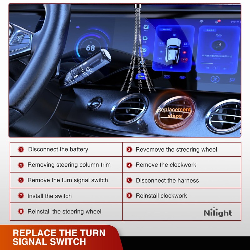 Nilight Turn Signal Switch Compatible with 2003 2004 2005 2006