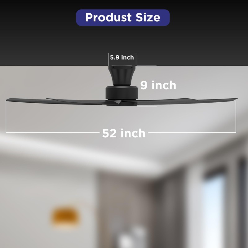 ocioc 52 inch Ceiling Fans with Lights, Large Air Volume