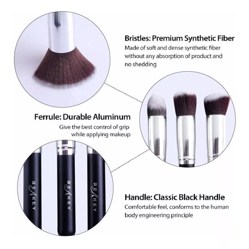 Beakey Set De Brochas Para Maquillaje Beakey, + Esponja +