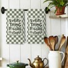 Sage Green Inspirational Kitchen Hand Towels 16x24 Inch