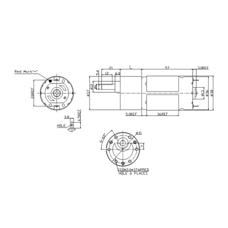 DC Geared Motor 45RPM Brass Coil Reversible Self Locking Wear