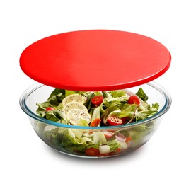 NUTRIUPS 4.76 Quart Large Glass Salad Bowl with Lid, Large Mixing Bowl for Pasta and Serving