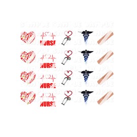 Nurse Nail Art Decals