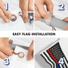 G128 5 Feet Tangle Free Spinning Flagpole (Silver) Thin Blue&Red