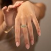 Yimofy Stackable Rings for Women Non Tarnish Gold Silver Two-Toned