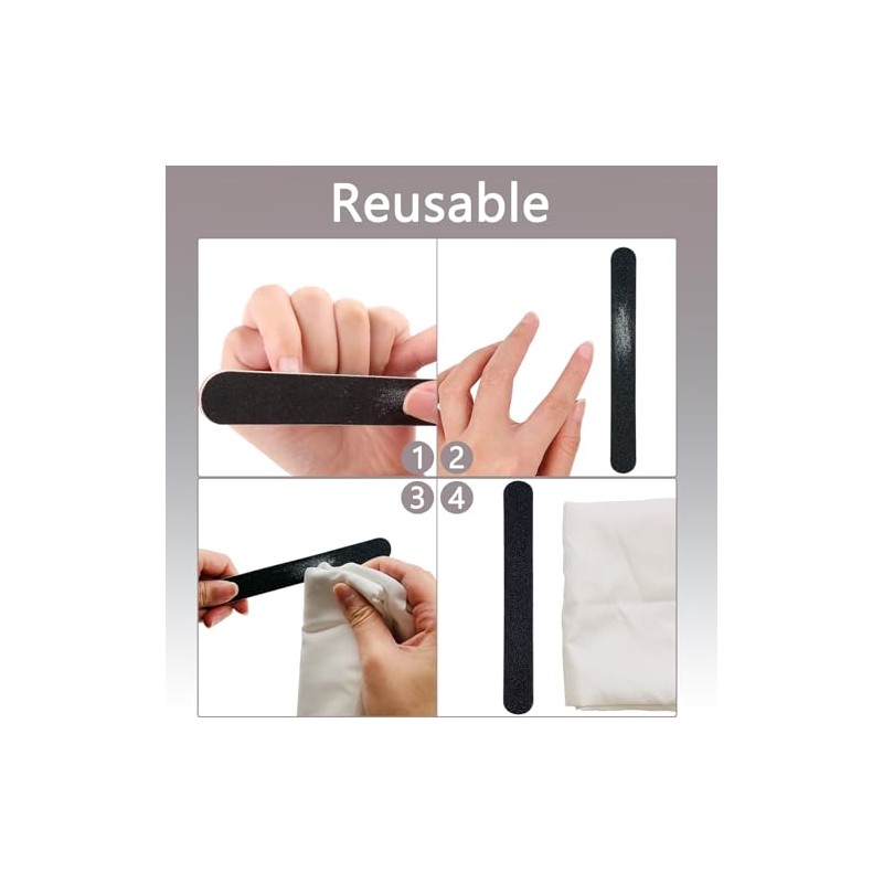 Paquete de 60 limas de uñas, lima de uñas negras