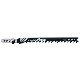 BOSCH T144DP 5-Piece 4 In. 6 TPI Precision for Wood T-Shank Jig Saw Blades