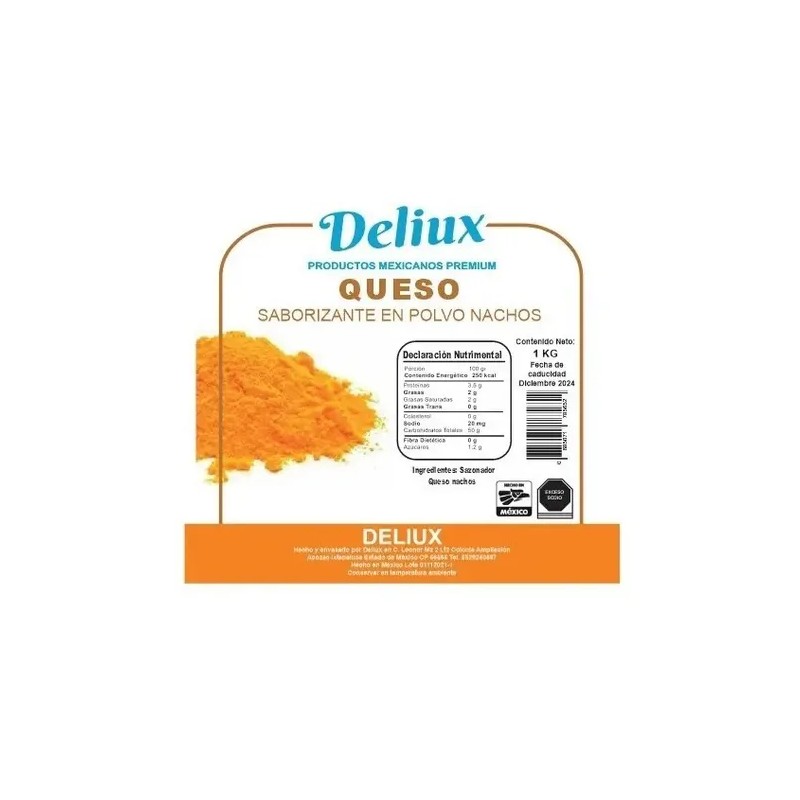 Queso Cheddar En Polvo Para Botanas Y Palomitas 500gr Deliux