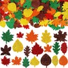 Lyqaq Autumn Stickers,200pcs Fall Glitter Craft Stickers,Maple Leaf Sticker,Various Autumn