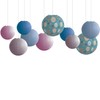 METHEDEECO Round Paper Lanterns Beach Ocean Blue Theme Marine Shell