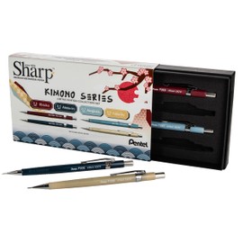 Pentel Sharp Mechanical Pencil, Limited Edition Kimono Colors Box Set, 0.3mm, 0.5mm, 0.7mm, 0.9mm Point Sizes Included, (P200JPBXSET)