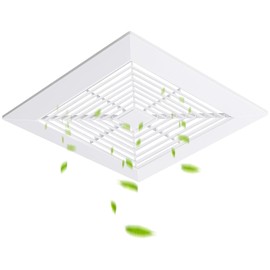 Baquler 1 Pcs 11 x 11'' Exhaust Bathroom Fan Cover with Springs Square Ceiling or Wall Mounted Ceiling Grill Vent Fan Fits Models 663 670 671 675 688 689 Ventilation Cover Replacement Accessories