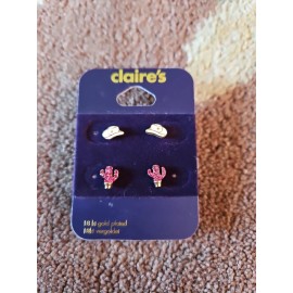Claire’s Claire's Sterling Silver 2 Pierced Earrings Set, NWT, $24.99