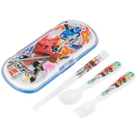 Komori Resin, Kamen Rider Saber Trio Set with Chopsticks, Soup, Fork, Chopsticks 6.5 inches (16.5 cm), Spoon Fork 5.2 inches (13.2 cm)