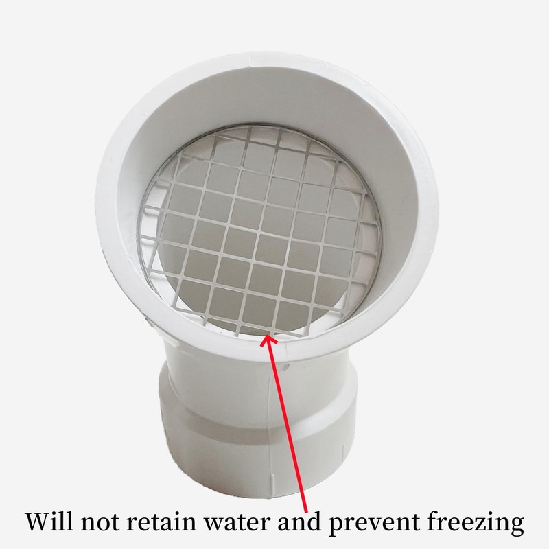 PVC termination vent with stainless steel screen,45 Degrees,1pcs,For 2“ DWV