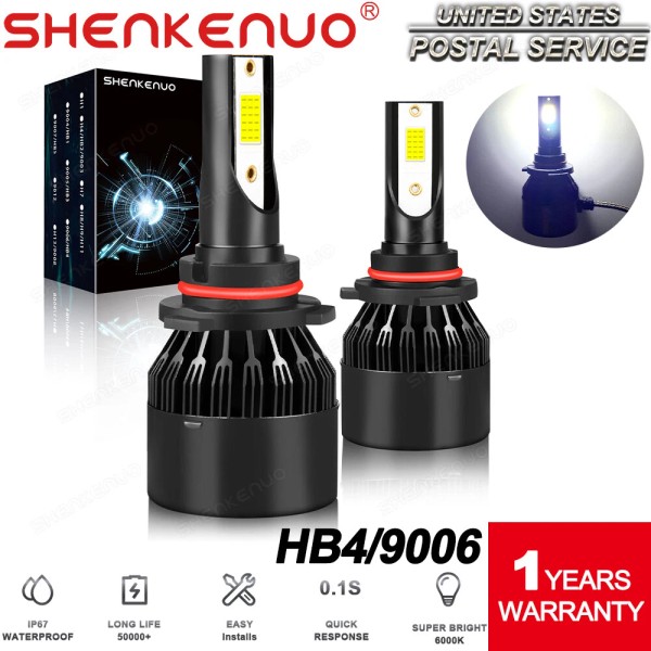 SHENKENUO LED Headlight Kit 9006 HB4 6000K White Bulbs Low
