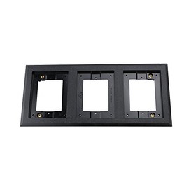 Wiremold Cable & Cord Management, OmniBox™/Modulink™ Three-Gang Rectangular Non-Metallic Flange for Carpet or Tile, Black, 837PCC-BLK