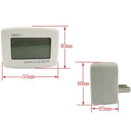 Yeeco Flat US Plug LCD Voltmeter - AC 80-300V Voltage Tester Monitor, Panel Meter, Household Amp Meter - 3PCS