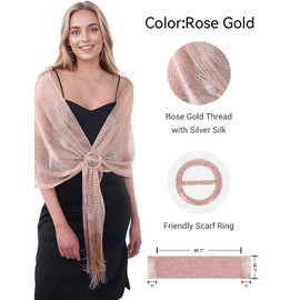 MissShorthair Women's Sparkle Shawls and Wraps for Party Dresses