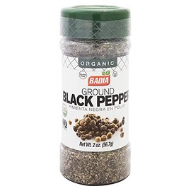 Badia, Badia Organic Ground Black Pepper Pimienta Negra en Polvo, 56.7 gramos