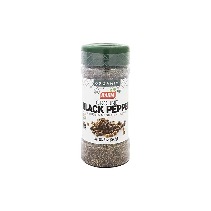 Badia, Badia Organic Ground Black Pepper Pimienta Negra en Polvo,