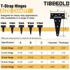 TIBEGOLD 4 Inch T-Strap Gate Hinges, Heavy Duty Shed Door