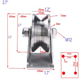 Chiloskit 304 Stainless Steel Tripod Pulley Wire Rope Lifting Bearing Pulley Hanging Wheel with Bracket, Sliding Doors Track Wheel Pulley Hardware,430kg 950 lbs Capacity (2.7")