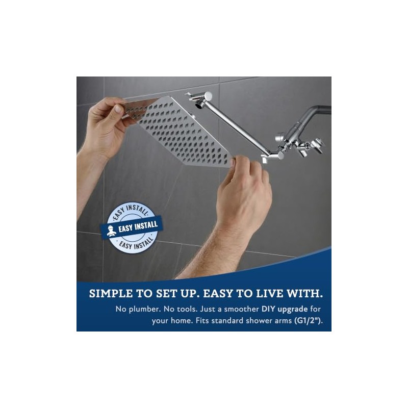 G-Promise All Metal 8 Inch Dual Square Shower Head with