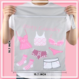 Shappy 2 Pcs Large Travel Laundry Bag Washable Waterproof Wet Dry Bag Large Dirty Clothes Bag Bathing Workout Bag(Dress Style)