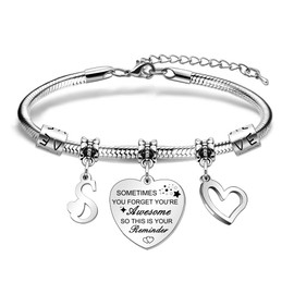 Inspirational Bracelet for Women Girls Initial Letters S Name Bracelet Gifts for Friends Daughter Teenage Girls Granddaughter Inspirational Present Gifts Birthday Gift Christmas Graduation Gift (S)