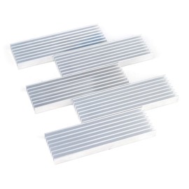 SimPretty_HighClass aa100006c01n0 Multi-Heat Sink, Long, Rectangular, 2.6 x 0.8 x 0.2 inches (67 x 22 x 6 mm), Set of 5, Aluminum, Cooling, Fins, Heat Dissipation, DIY