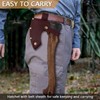 Hatchet Axe, 15.7" Camping Hatchet with Leather Sheath, Bushcraft Axe