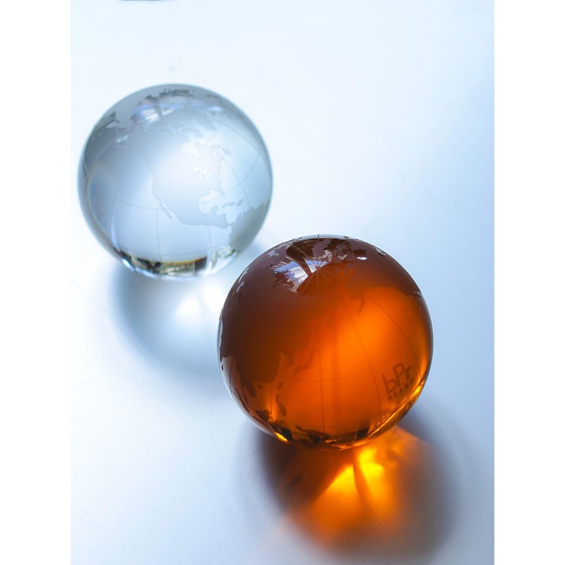 bPr Beams Orange Free Stationary World Map Paperweight