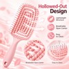 Hollow-Out Fine-Tooth Detangling and Volumizing Hair Comb for Real Hair